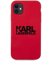 Etui Karl Lagerfeld iPhone 11 czerwony Silicone Ikonik Outline KLHCN61SLKLRE