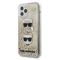 Etui Karl Lagerfeld iPhone 12 Pro Max 6.7" złoty hard case Liquid Glitter Karl&Choupette KLHCP12LKCGLGO