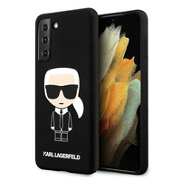 Etui Karl Lagerfeld Samsung S21 hard case czarny Silicone Iconic KLHCS21SSLFKBK