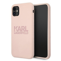 Etui Karl Lagerfeld iPhone 11 różowy Silicone Stack Logo KLHCN61STKLTLP