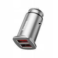 Baseus ładowarka samochodowa 2xUSB Quick Charge 3.0 5A 30W srebrna