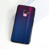Etui Glass Huawei P20 Lite fioletowo- niebieskie