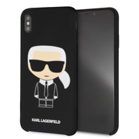 Etui Karl Lagerfeld iPhone XS Max hard case czarny Silicone Iconic KLHCI65SLFKBK