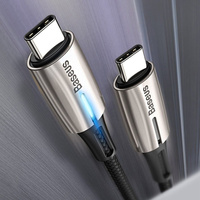 Baseus kabel Water Drop-shaped Lamp 2xusb typ C Power Delivery czarny 60W 200cm