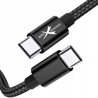 Kabel usb 2xusb Typ C Power Delivery 1,5metr czarny eXtreme style