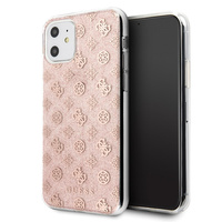 Etui Guess iPhone 11 różowy hard case 4G Peony Glitter GUHCN61TPERG