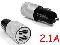 Adapter samochodowy USB 2xUSB metal Powerphone