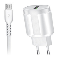Ładowarka sieciowa Ampere Fast QC 3.0 + kabel micro usb biała 3A