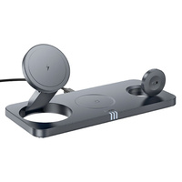 Hoco ładowarka indukcyjna do Apple 3w1 15W składana szara