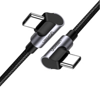 Ugreen kabel obustronnie kątowy 2xusb typ C  Power Delivery szary 200cm 100W