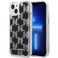 Etui Karl Lagerfeld iPhone 14 6.1" czarny hard case Liquid Glitter Monogram KLHCP14SLMNMK