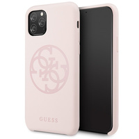 Etui Guess iPhone 11 Pro jasnoróżowy hard case Silicone 4G Tone On Tone GUHCN58LS4GLP