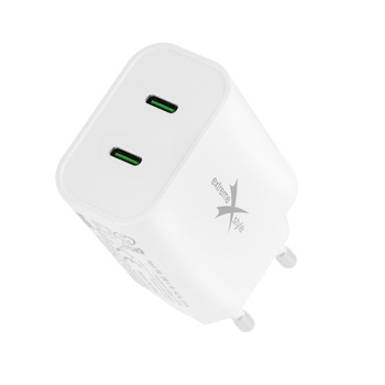 Ładowarka sieciowa GaN 60W 2xusb Typ C eXtreme biała