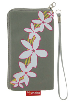 Saszetka Mobo Kwiatek siwo – różowy