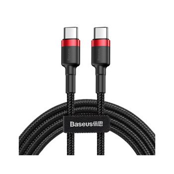 Baseus kabel Cafule nylonowy 2xusb typ C Power Delivery czarno-czerwony 60W 200cm