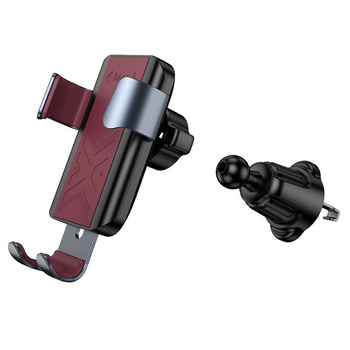 Uchwyt samochodowy Hoco H70 grawitacyjny montowany do wlotu powietrza czarno-czerwony