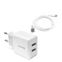 Ładowarka sieciowa Axiver TYP-C micro usb + usb 3.4A