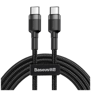 Baseus kabel Cafule nylonowy 2xusb typ C Power Delivery czarno-szary 60W 100cm