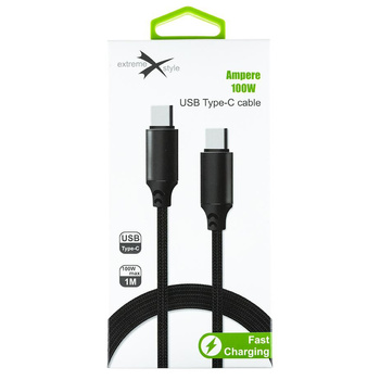 Kabel usb 2xusb Typ C Power Delivery 100W 1m czarny Ampere