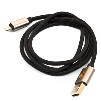 Kabel USB micro USB pleciony czarny