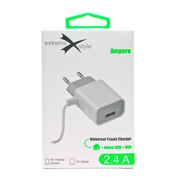 Ładowarka sieciowa Ampere usb Typ C + usb 2.4A biała ATCCU24W