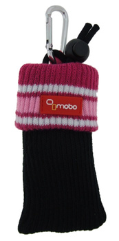 Skarpeta Mobo czarna + różowy pasek