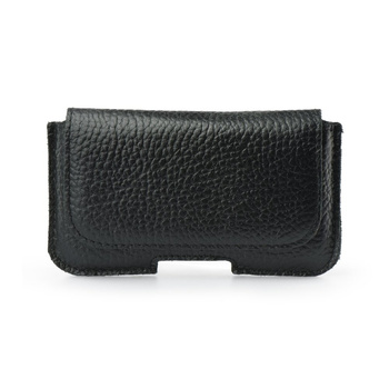 Kabura ze skóry rozmiar Samsung S8 / iPhone X czarna crack