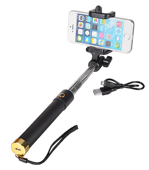 Uchwyt SELFIE PREMIUM złoty z pilotem w rączce - bluetooth