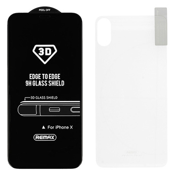 Szkło hartowane Remax Caesar 3D iPhone X przód + tył czarne