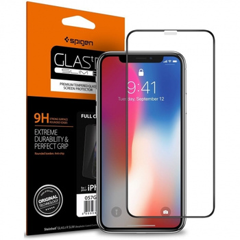 Spigen szkło hartowane FC iPhone X / Xs black
