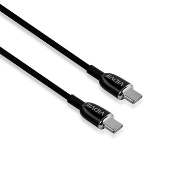 Vidvie kabel 2xusb Typ C / Power Delivery 1.2m czarny 60W