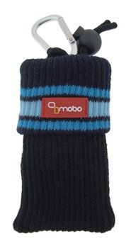 Skarpeta Mobo czarna + błękitny pasek