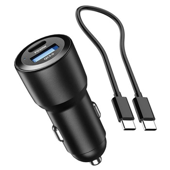 Ładowarka samochodowa 2xUSB : 1xPD + 1xUSB QC 60W z kablem c-c eXtreme