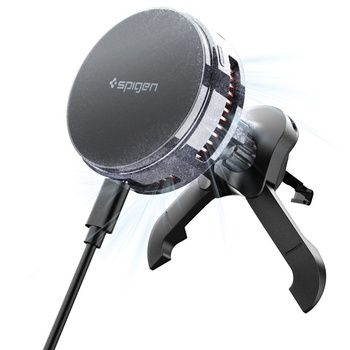 Spigen uchwyt samochodowy Essential MagSafe z ładowaniem bezprzewodowym 25W + chłodzenie montowany na wlot powietrza