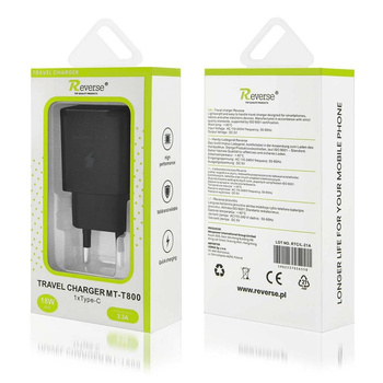 Ładowarka sieciowa Reverse 1xusb typ C 18W czarna
