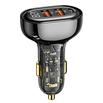 USAMS ładowarka samochodowa 3xUSB: 2x Quick Charge + 1x Power Delivery  125W czarna (CC158)