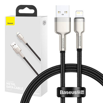 Baseus kabel Cafule Metal nylonowy iPhone - Lightning czarny 25cm