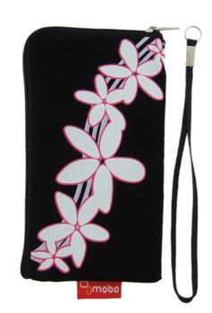 Saszetka Mobo Kwiatek czarno -różowy