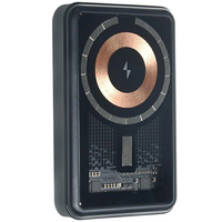 Powerbank Awei P155K 10000mAh 15W czarny 1xusb typ C + 1x lightning + ładowanie bezprzewodowe magsafe