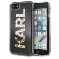 Etui Karl Lagerfeld iPhone 7/8/SE2 czarny Karl logo Glitter KLHCI8KAGBK