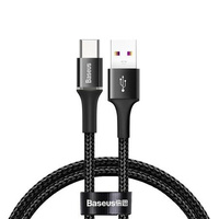 Baseus kabel Halo usb typ C 0,5m 5A 40W do Huawei SuperCharge czarny z podświetleniem led