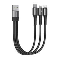 Joyroom kabel 3w1 2x lightning + typ C 15cm 3.5A