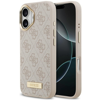 Etui Guess iPhone 17 różowy Logo Plate z Magsafe GUHMP17SU4GPRP