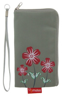 Saszetka Mobo Kwiatek szaro – czerwony