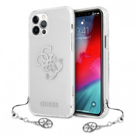 Etui Guess iPhone 12 Pro Max 6,7" transparent hard case 4G Silver Charms Collection GUHCP12LKS4GSI