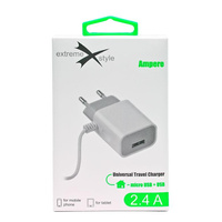Ładowarka sieciowa Ampere usb Typ C + usb 2.4A biała ATCCU24W