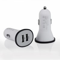 Adapter samochodowy Mini USB 2xUSB 3.1A biały