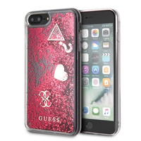 Etui Guess iPhone XS Max malinowe hard case Glitter Hearts GUHCI65GLHFLRA