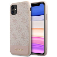 Etui Guess iPhone 11 różowy hard case 4G Stripe Collection GUHCN61GLPI