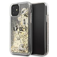 Etui Karl Lagerfeld iPhone 11 czarno-złoty hard case Glitter KLHCN61ROGO